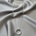 Elegant Small Silver Round Shape Pendant Necklace for Men