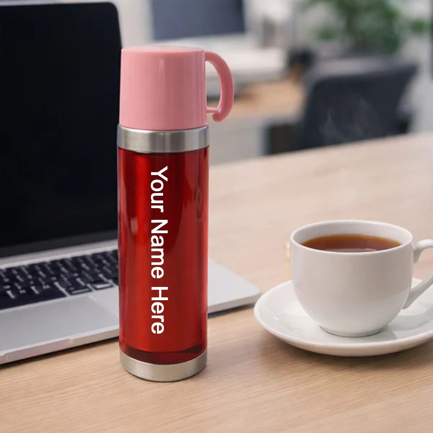 Customize Insulated Travel Mug Bottle with Handle Lid (500 ML)