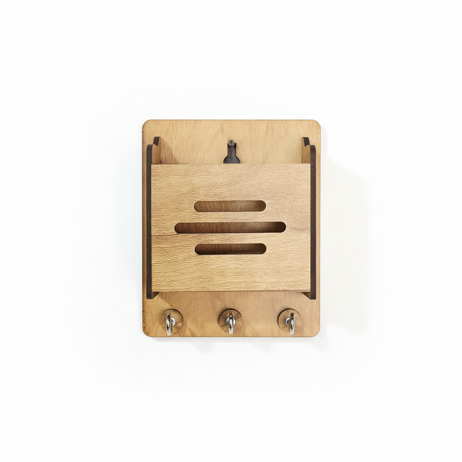 Wooden Key Holder with Mobile Stand | Minimal Home Entryway Décor