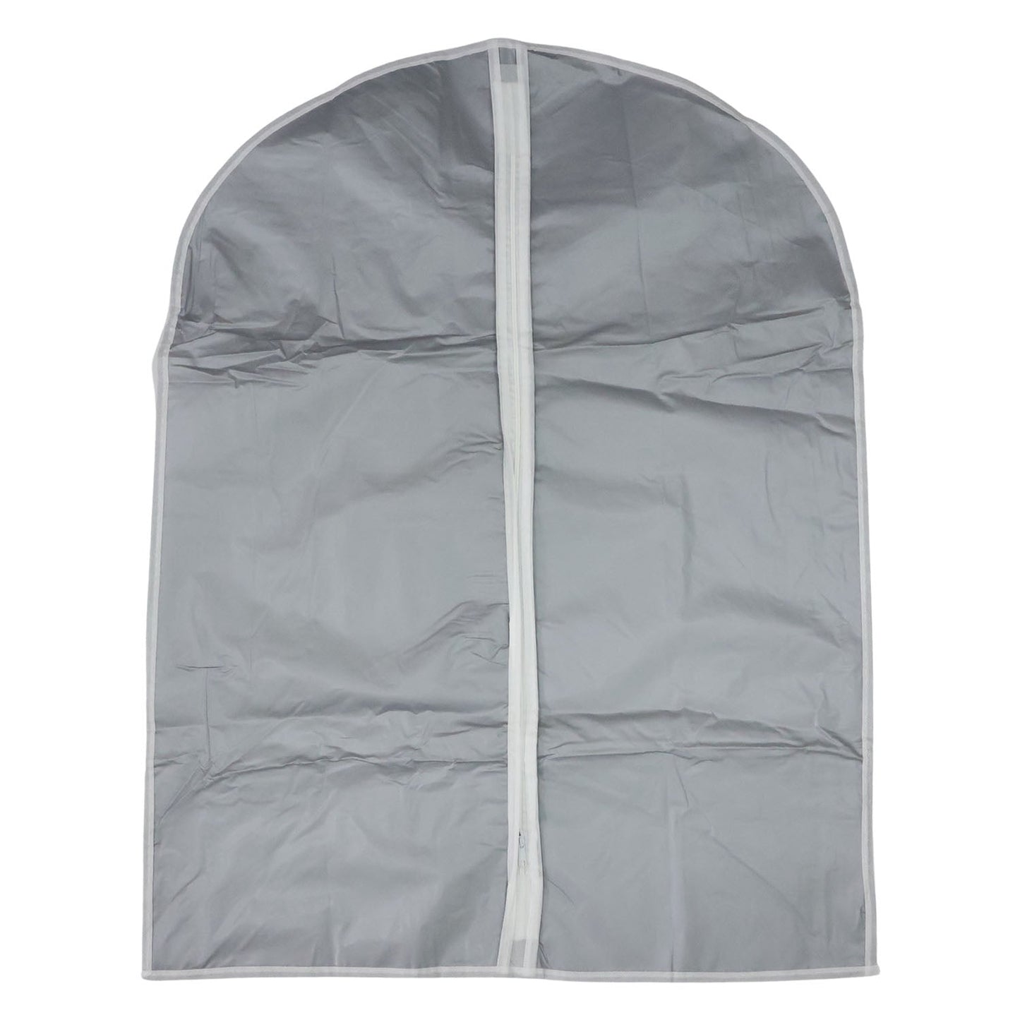 Hanging garment covers protecting clothes inside a closet
