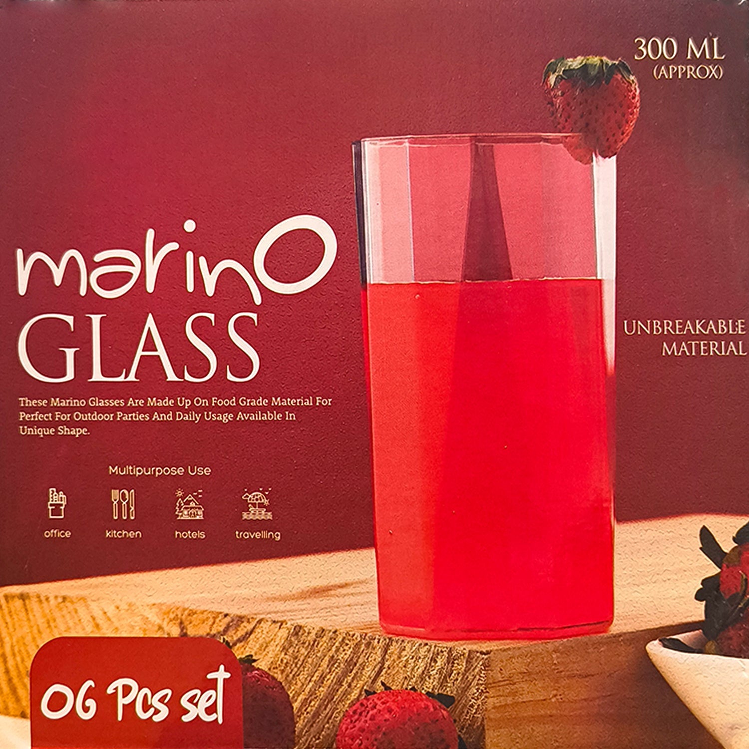 Apex unbreakable clear plastic drinking glass with 300ml capacity