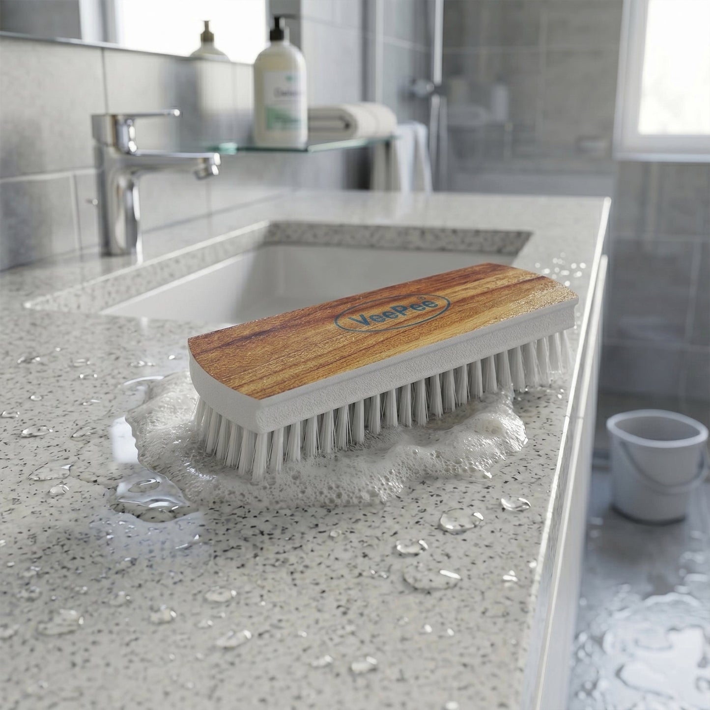Cloth Washing Scrub Brush – Heavy-Duty Nylon Bristles & Wooden Handle