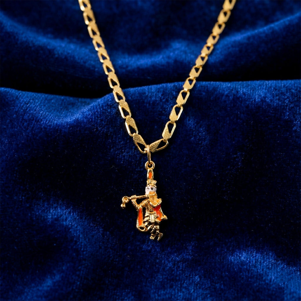 Lord Krishna Pendant with Chain – Eternal Divine Charm Necklace