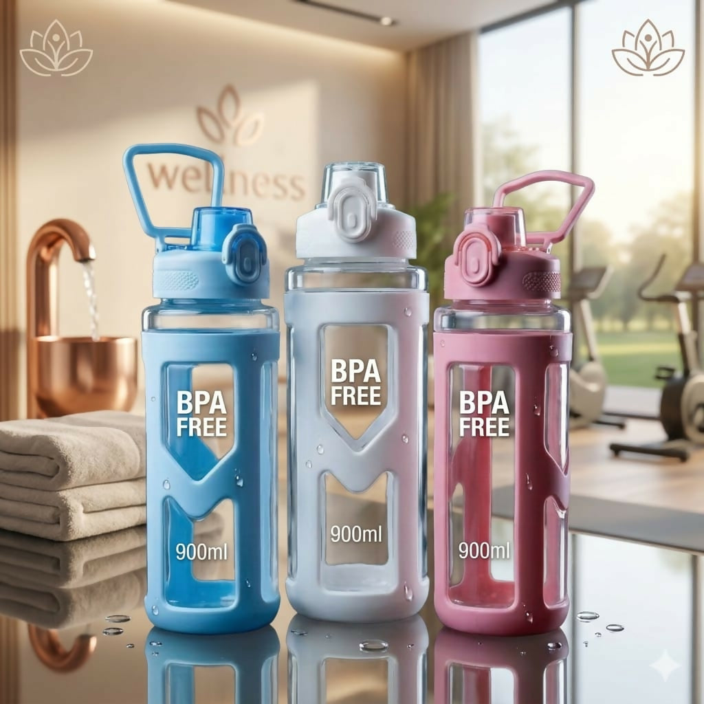 Large capacity 900ml water bottle designed for gym and outdoor activities