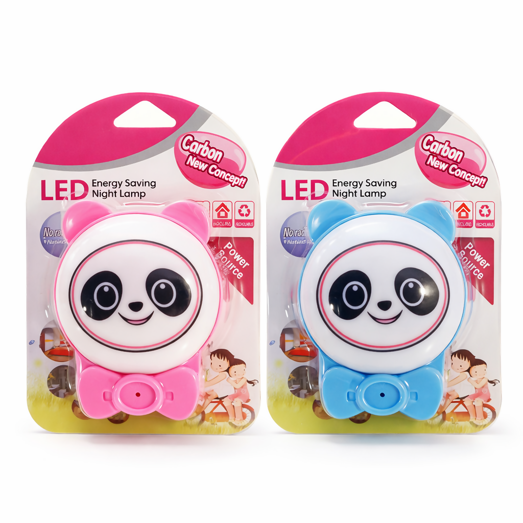 Panda Shape Plug-In LED Night Lamp for Kids Room, Bedroom & Nursery(COLOR MAY VARY)
