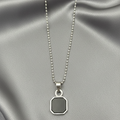 Octagon Shape Black Inlay Pendant Necklace for Men
