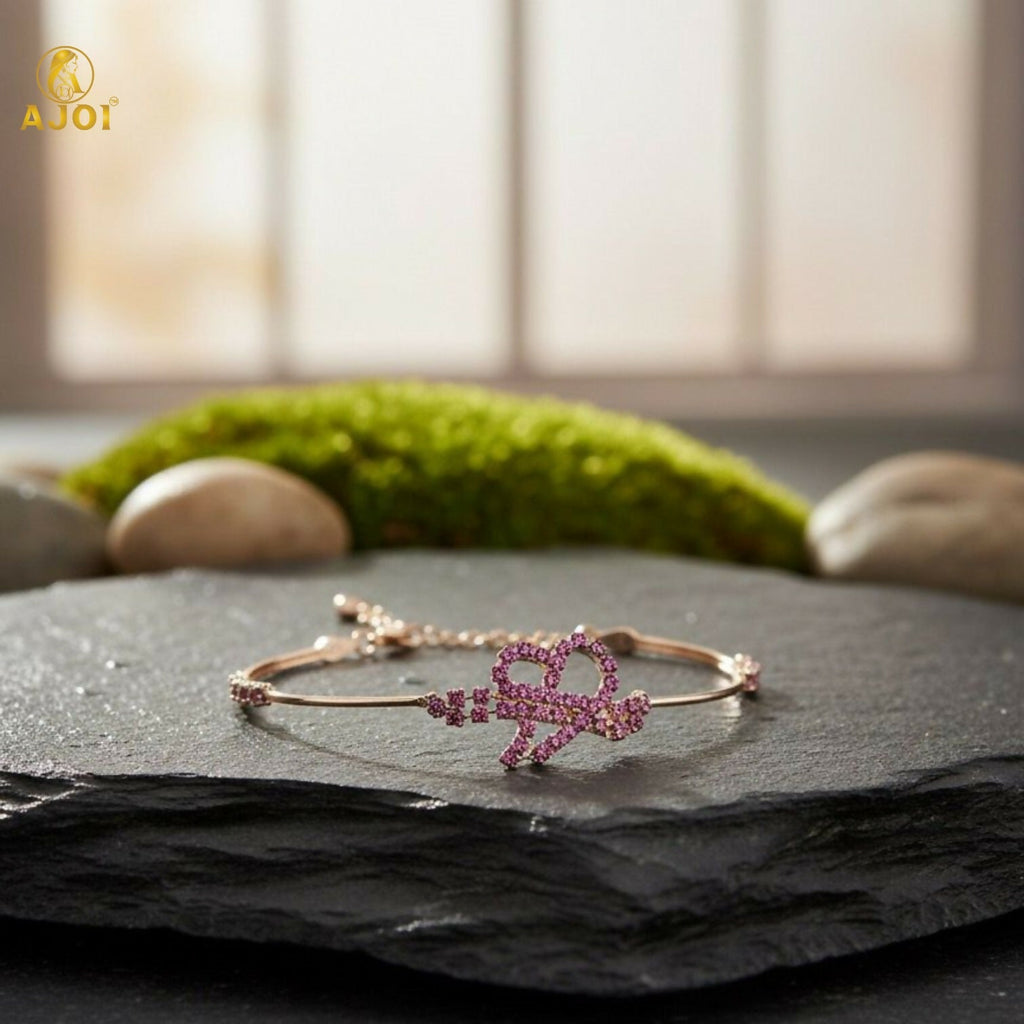 Premium Rose Gold Plated Heart & Infinity Crystal Bracelet for Women