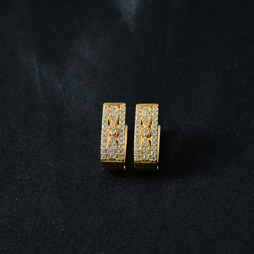 Gold Plated Cubic Zirconia Stud Earrings for Women