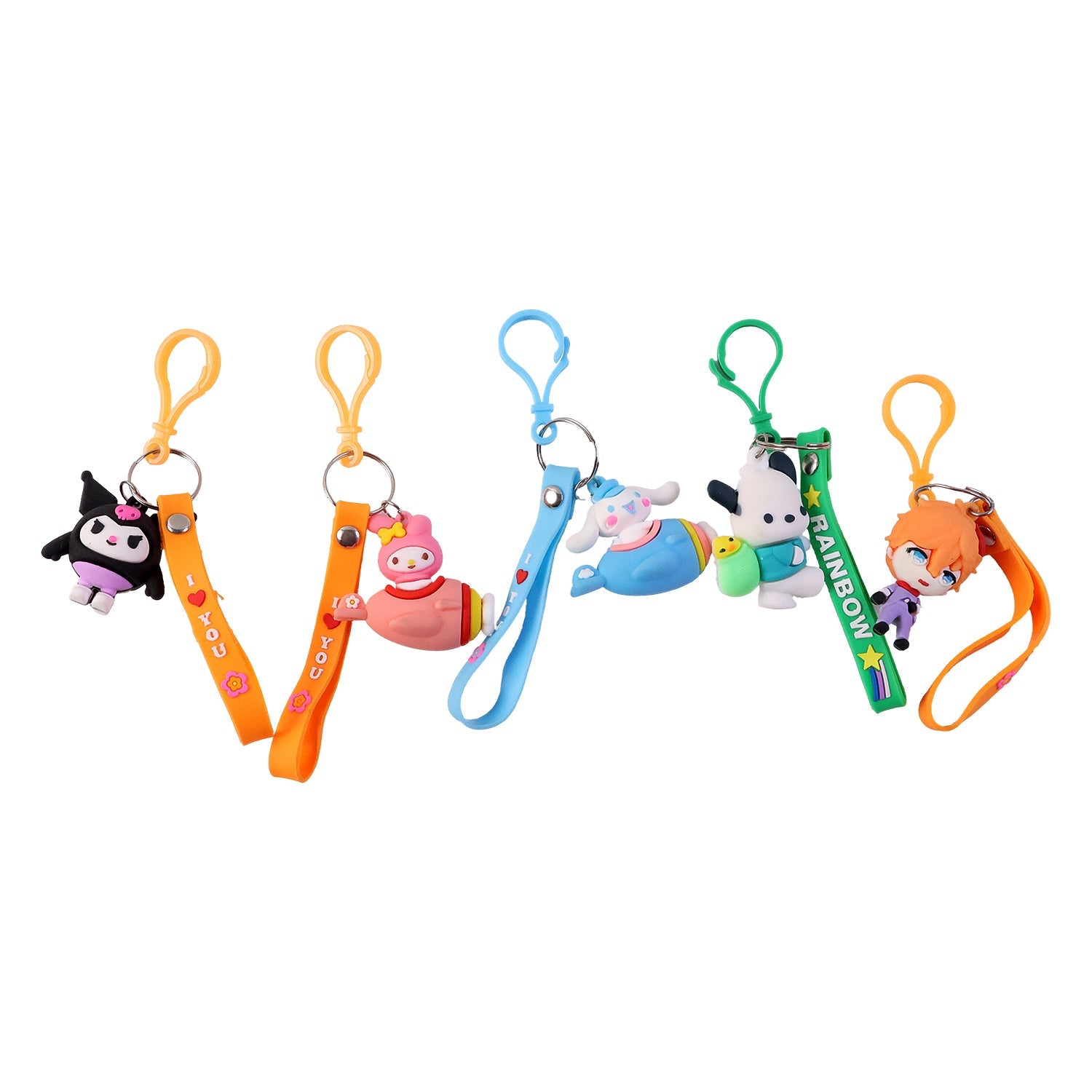 Small cartoon keychain accessory with mixed fun designs