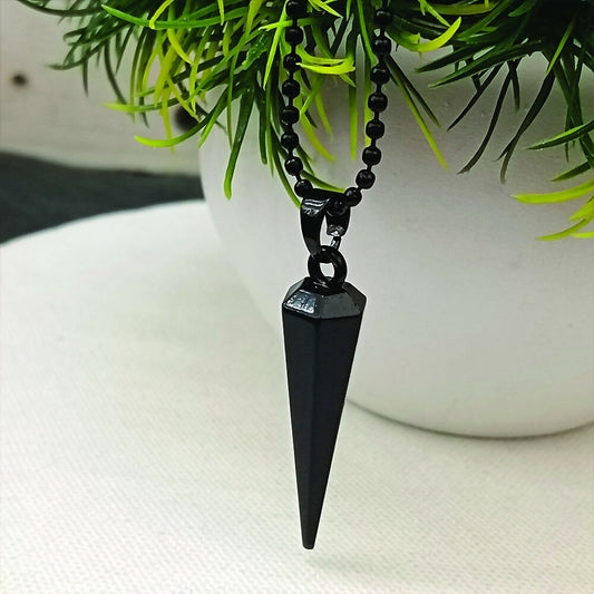 Black Bar Chain Pendent set For mens
