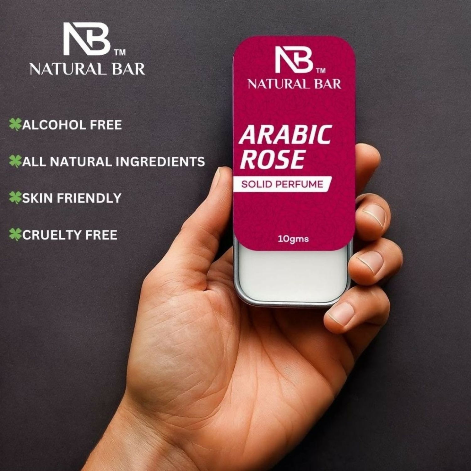 Arabic Rose Solid Perfume, Alcohol Free Long Lasting Fragrance for Male and Female (10gms)