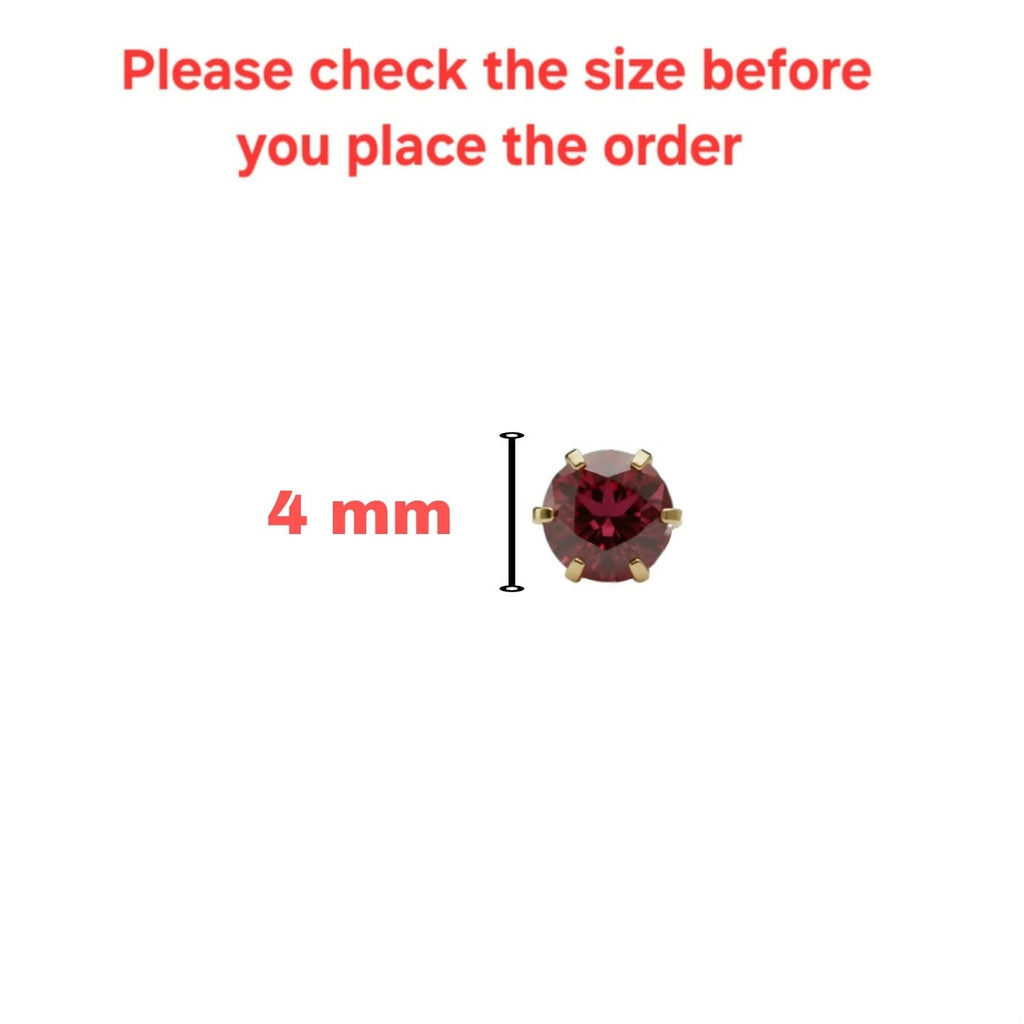 Gold plated Ruby AD Nosepin Stud Flat Back Labret