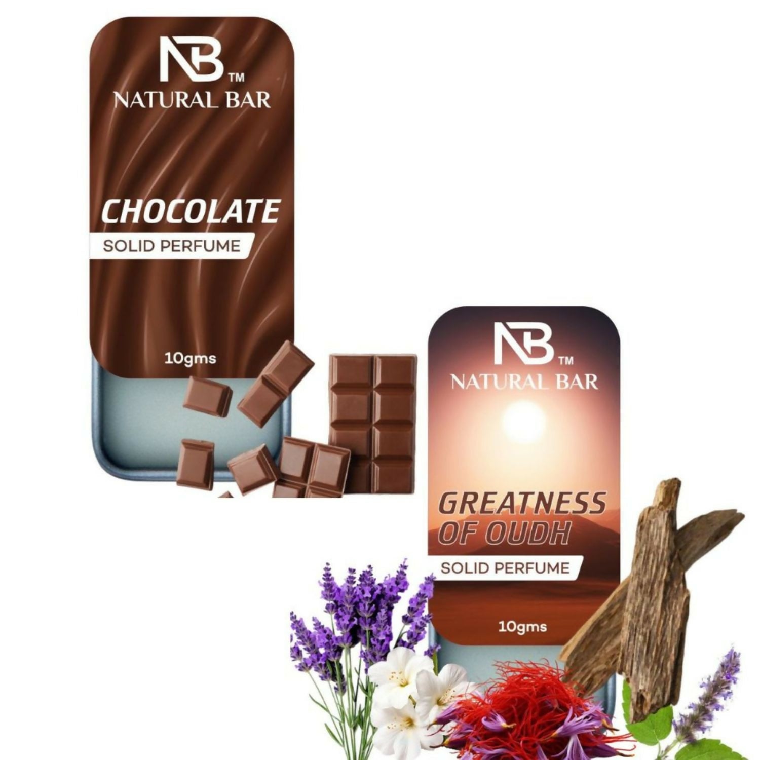 Chocolate And Greatness Of Oud Solid Perfume Combo, Alcohol Free Cologne Strong & Lasting Fragrance, Gifting for Him & Her (10gms/2Pc)