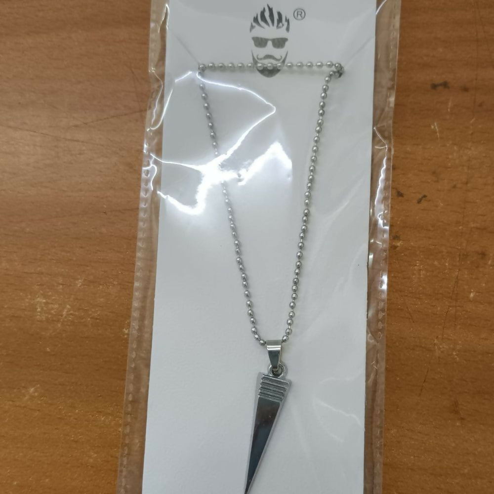 Steel Look Pointed Chain Pendnet