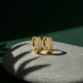 Gold Plated Diamond Hoop Earrings for Women.