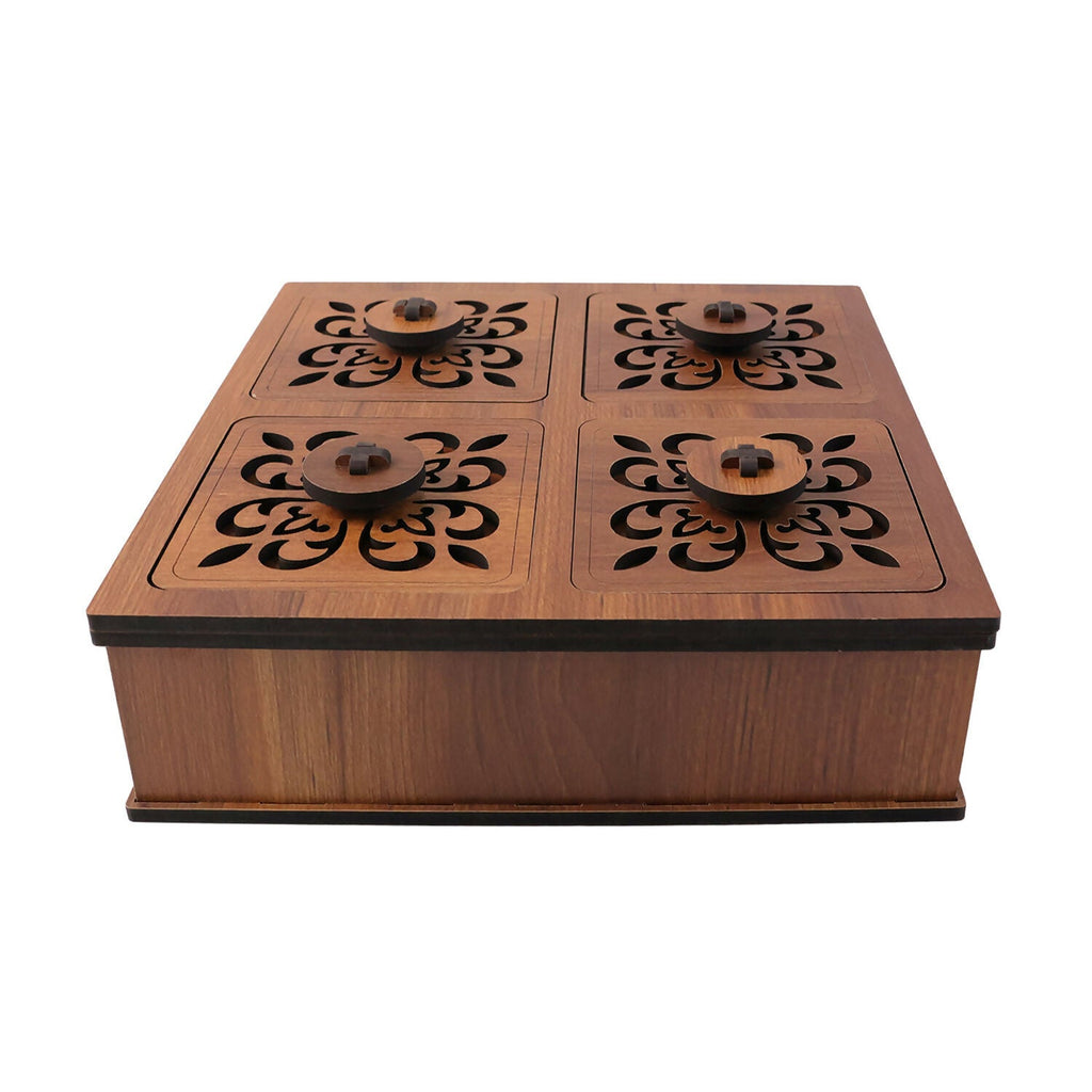 Premium Square Decorative Dry Fruit & Mukhwas Storage Box