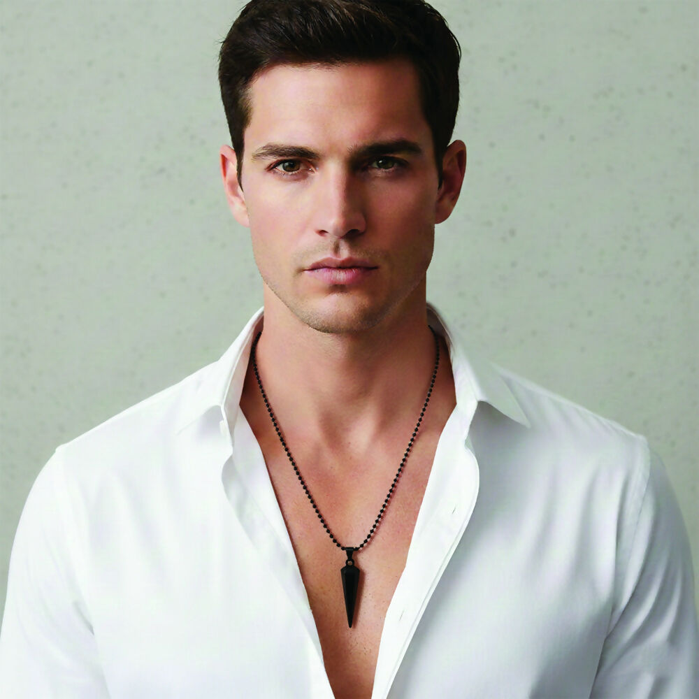 Black Bar Chain Pendent set For mens