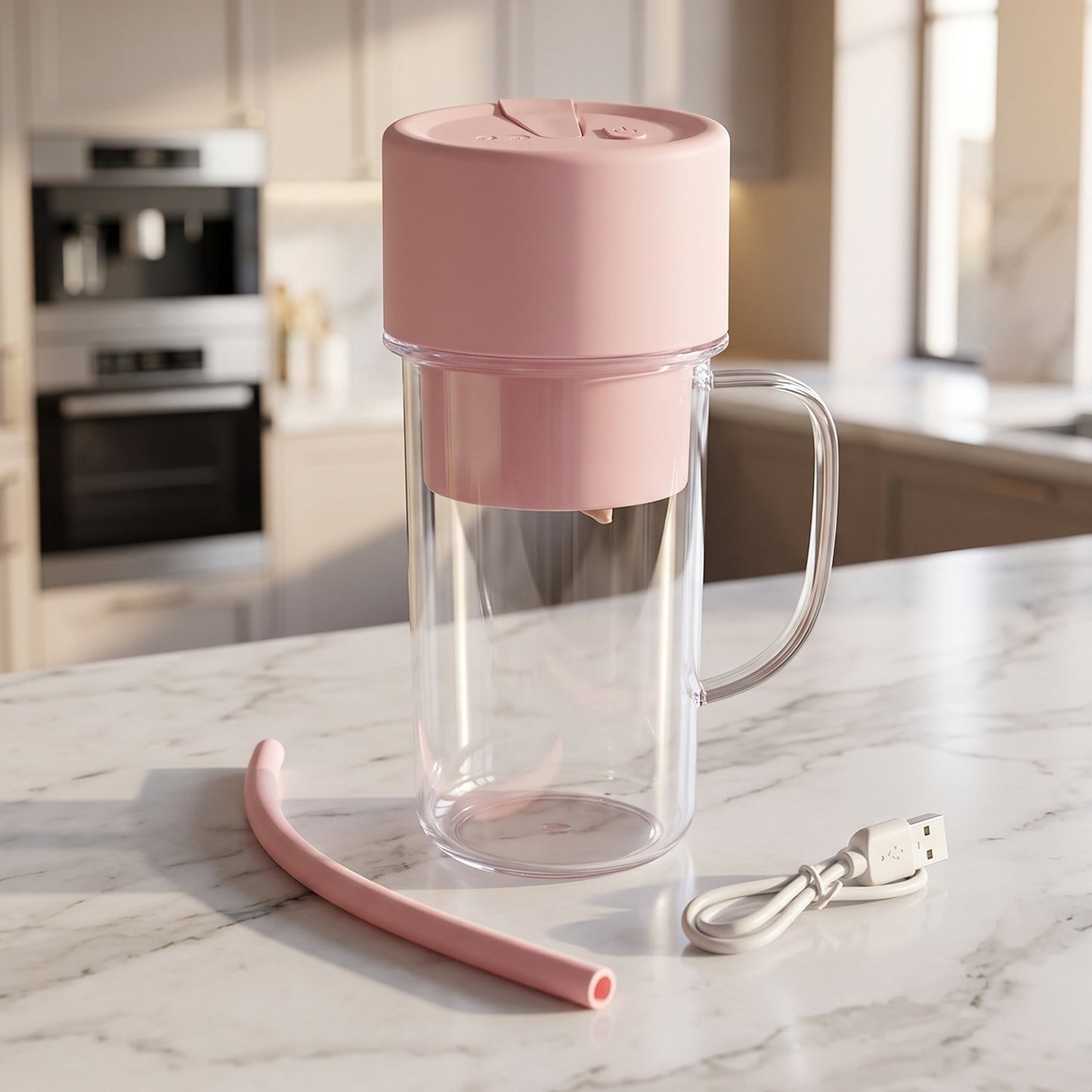 Portable Kitchen Juicer 340 ML USB Rechargeable Blender for Home (1 Pc)