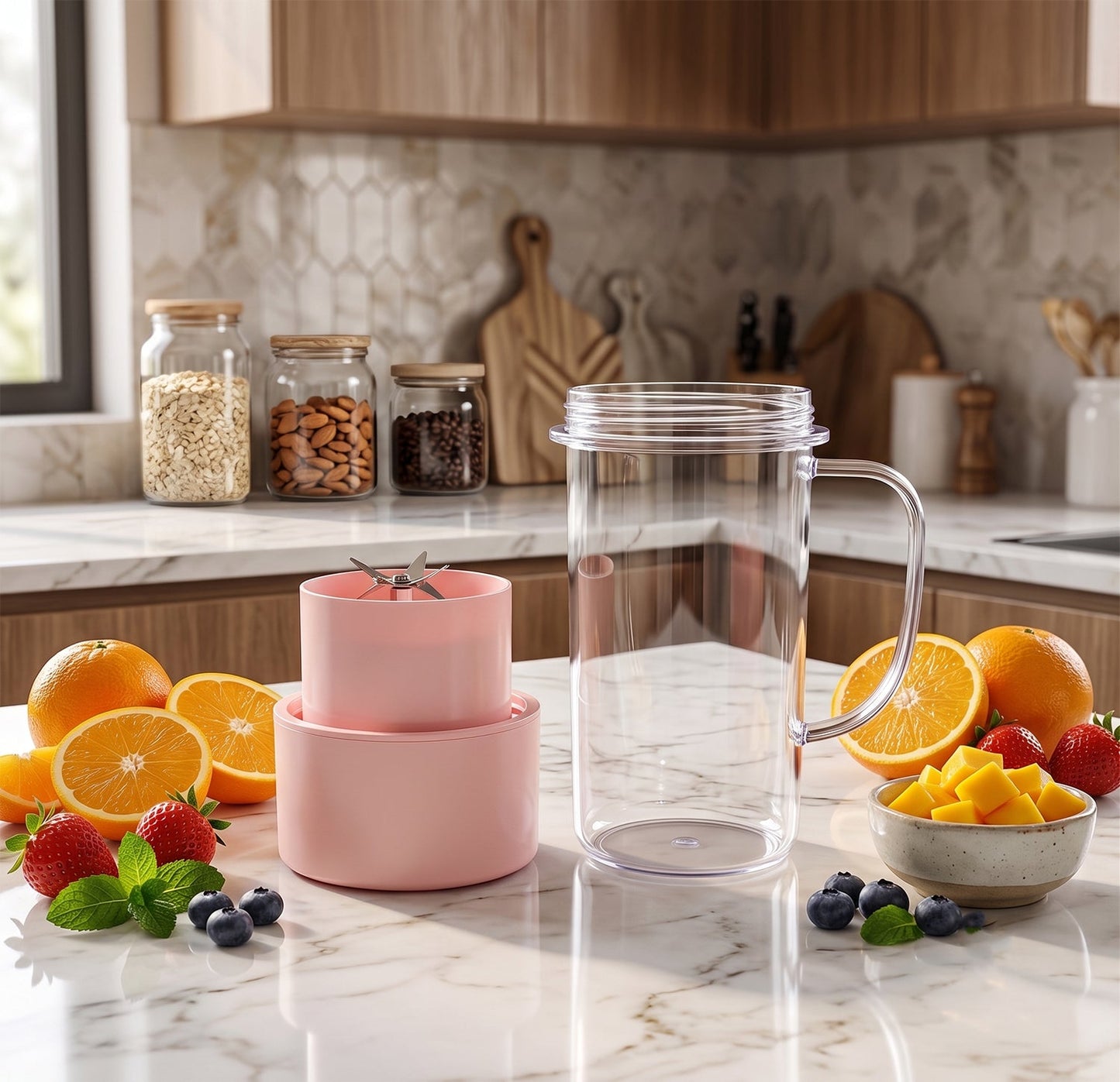 Portable Kitchen Juicer 340 ML USB Rechargeable Blender for Home (1 Pc)