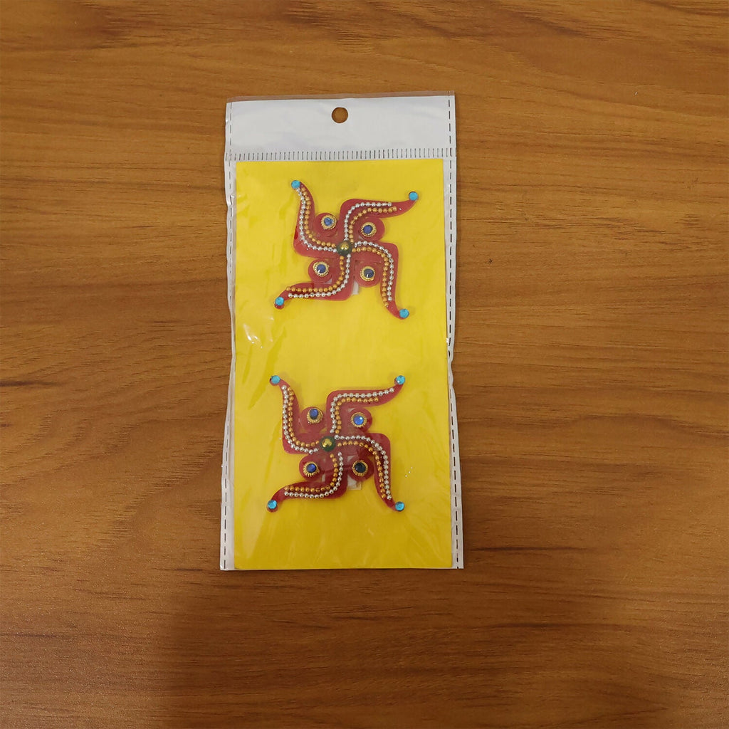 Swastik Door Hanging | Red Acrylic | Pair for Diwali and Puja