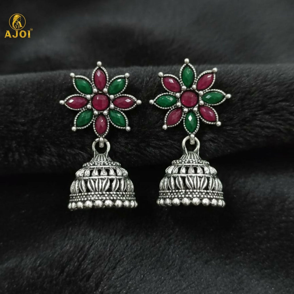Shringara Ratnam Floral Jhumka Earrings