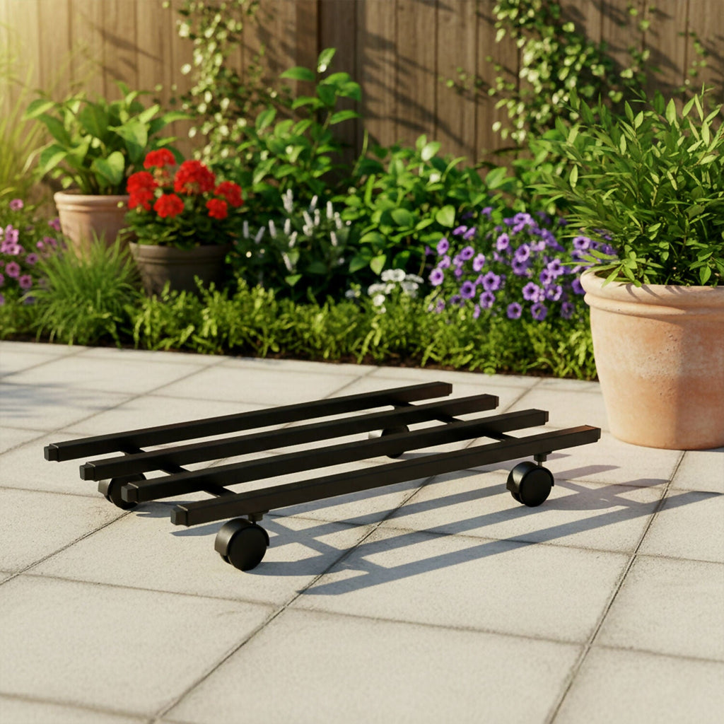 Heavy-Duty Rolling Metal Plant Stand – Mobile Garden Display Trolley