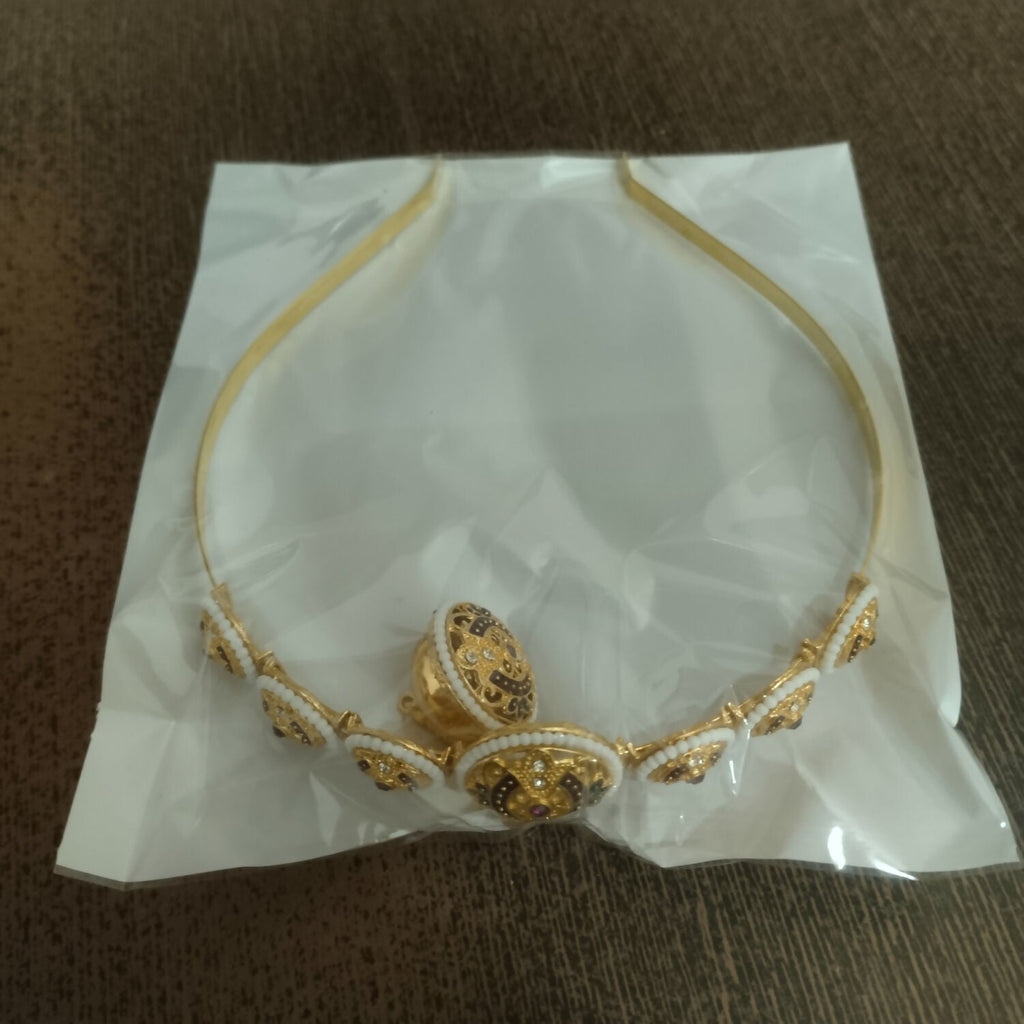 Ethnic Pearl-Bordered Matha Patti Style Hair Band