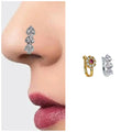 Silver & Gold Plated Non-Pierced Designer Nosepin Combo Pack of 2