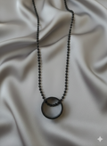 Elegant Small Black Round Shape Pendant Necklace for Men
