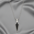 Modern Arrowhead Black & Silver Pendant Necklace for Men