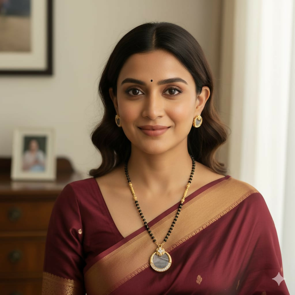 Gold Plated AD Circular Stud Earrings and mangalsutra with Grey Stone for women