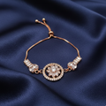 Sparkling AD Floral Design Bracelet For party wear