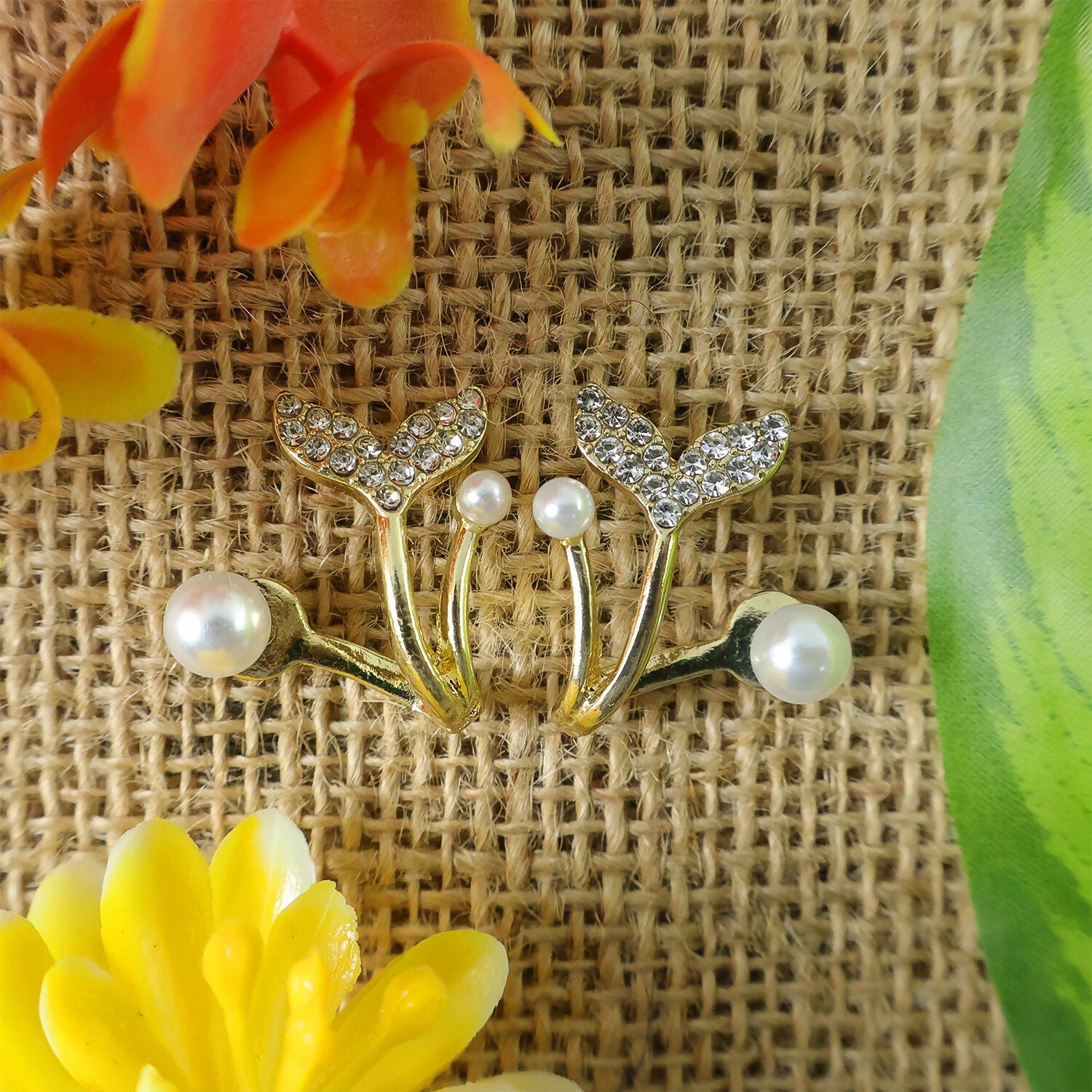 Korean Style Mermaid Tail Pearl Stud Earrings for Women & Girls
