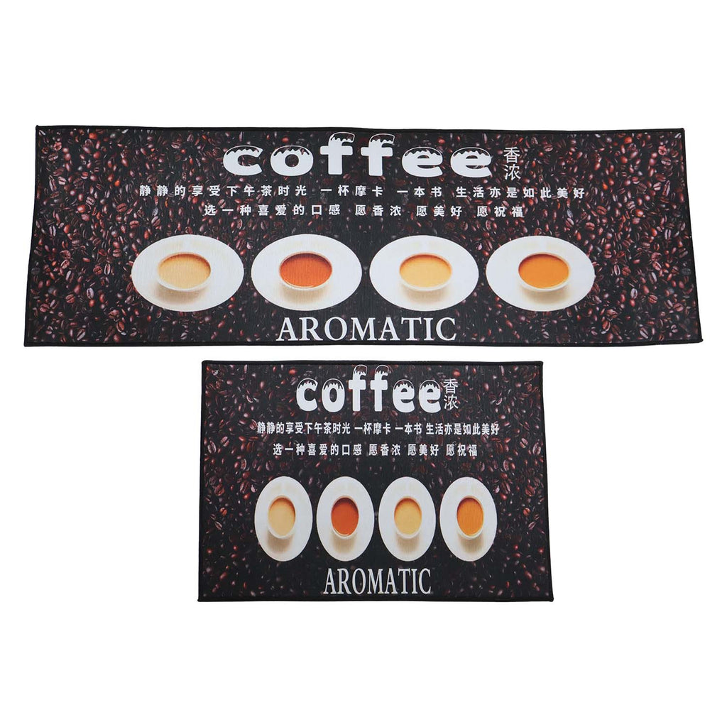 Printed Anti Slip Floor Mat Set (2 Pc, Mix Design & Size)