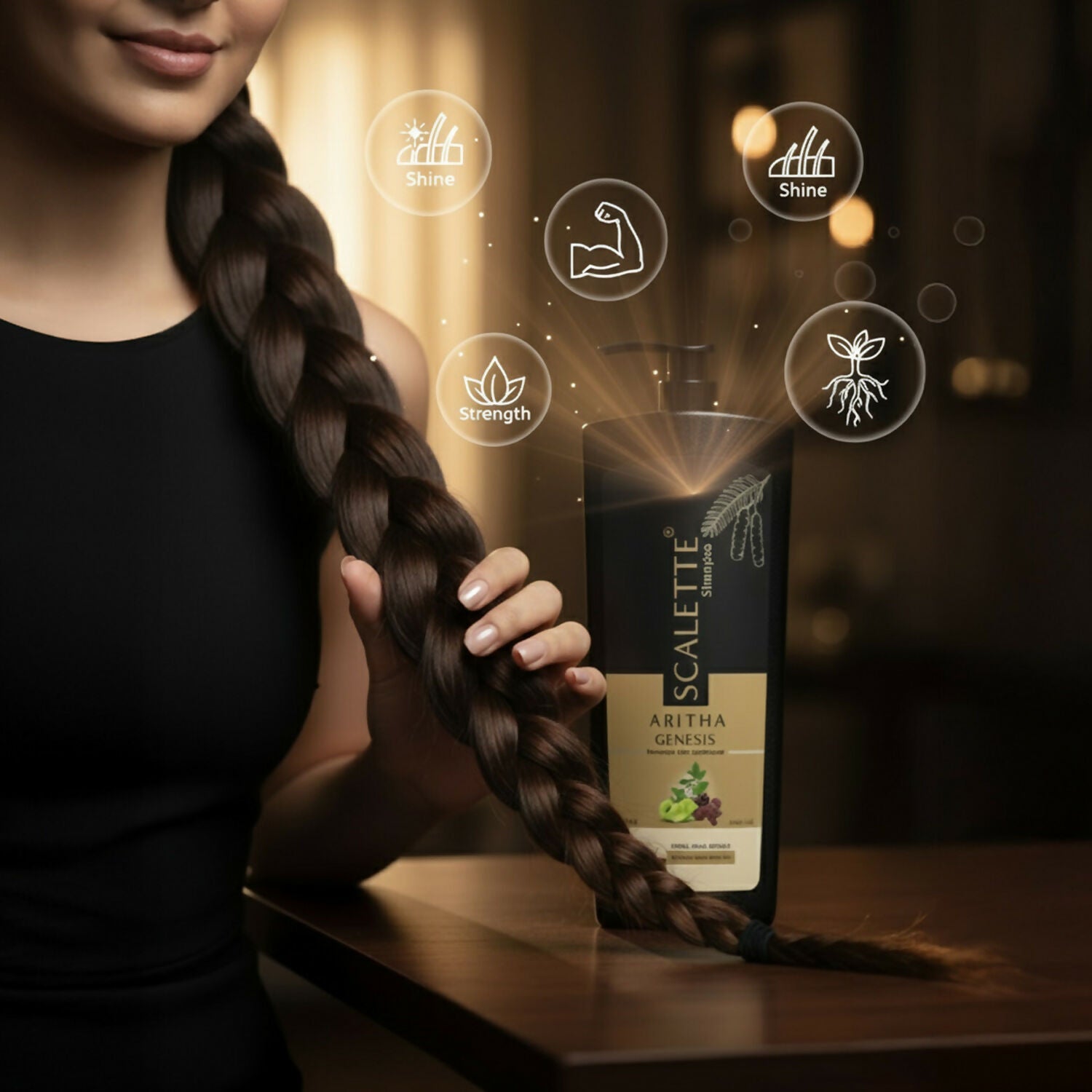 Scalette Aritha Genesis Shampoo With Conditioner In 1, for Natural Care, Shine & Healthy-Looking Hair