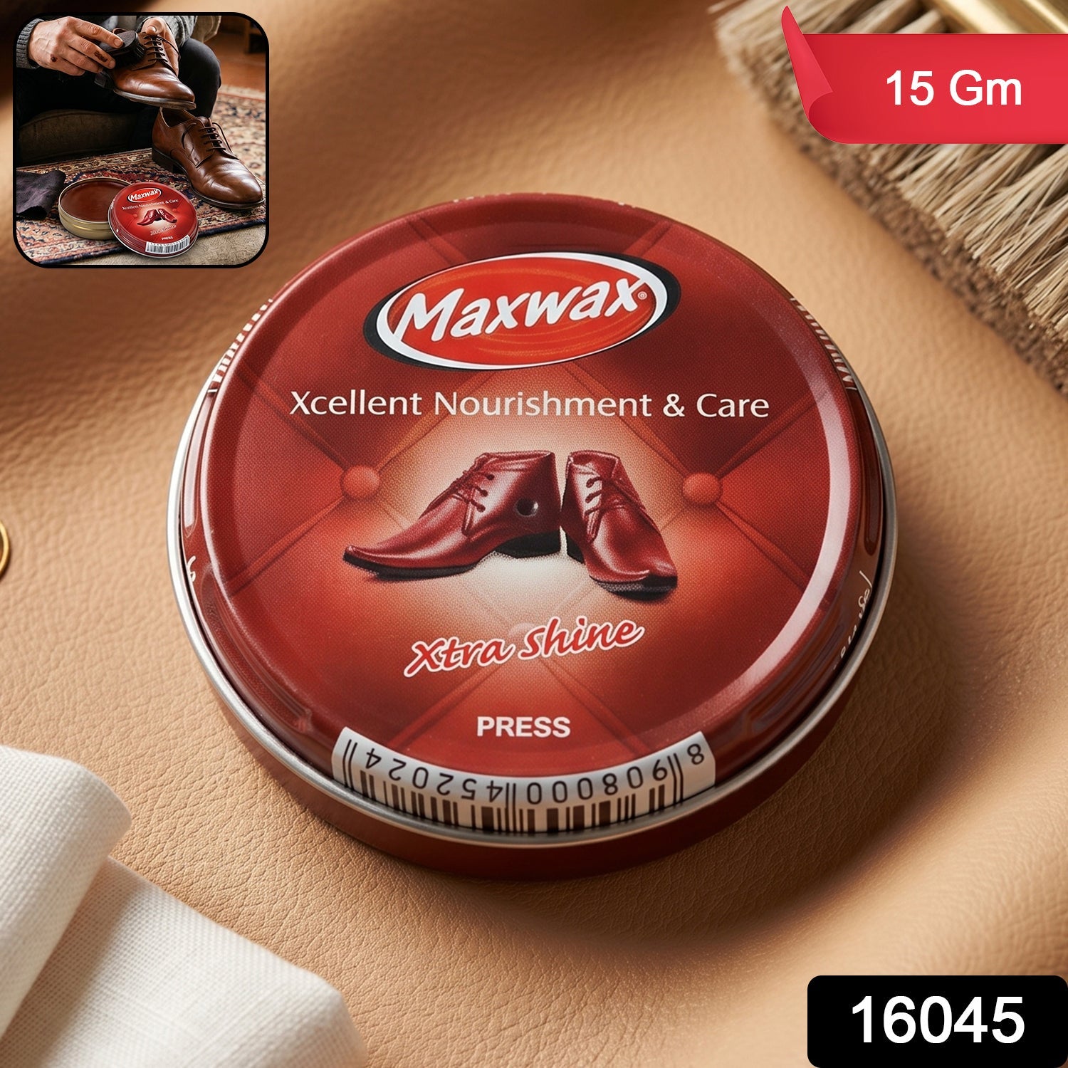 Maxwax brown cream shoe polish for leather shoes