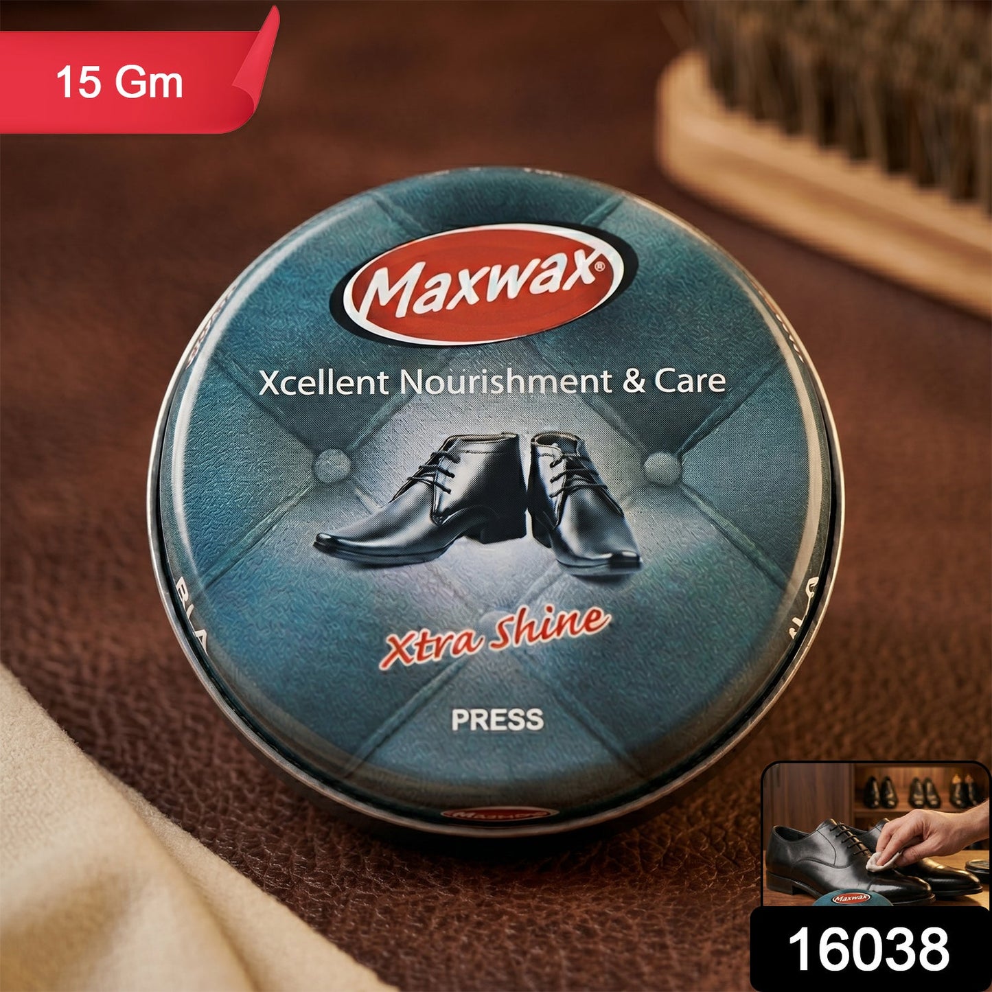 Black shoe polish cream for deep shine on leather shoes