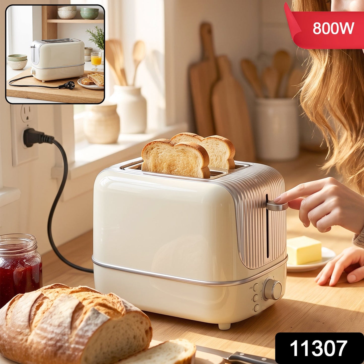 Two slice electric pop up toaster for the kitchen, 1 piece