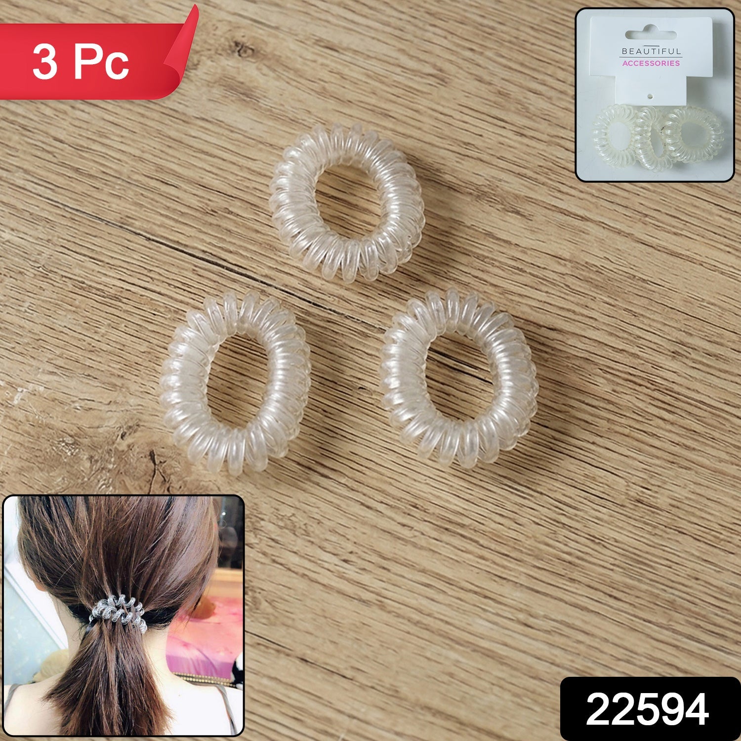Clear coil hair bands suitable for all hair types