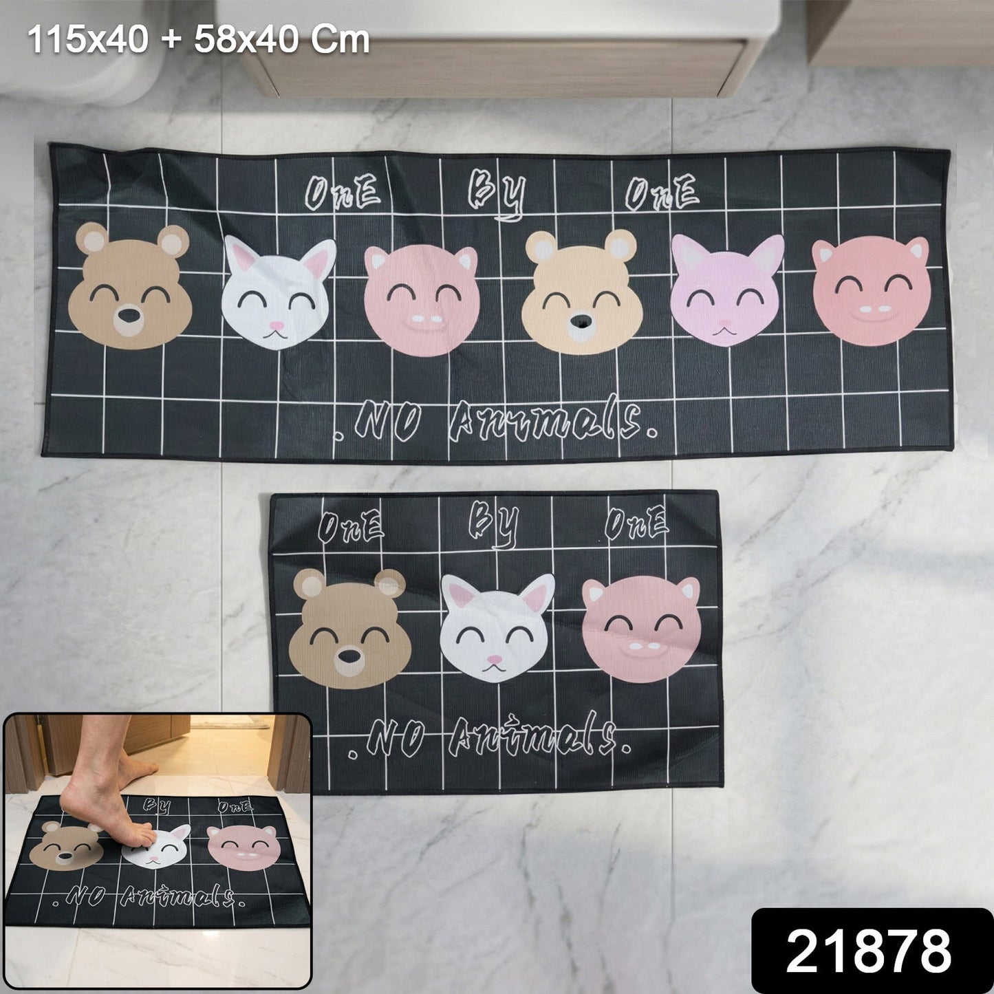 Kitchen floor mat set for home decoration and safety