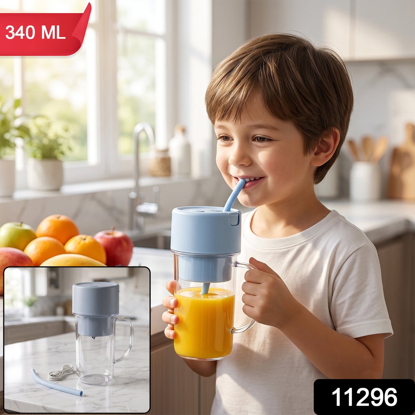 Lemon Juicer Portable Electric Rechargeable Blender 340 ML (1 Pc)