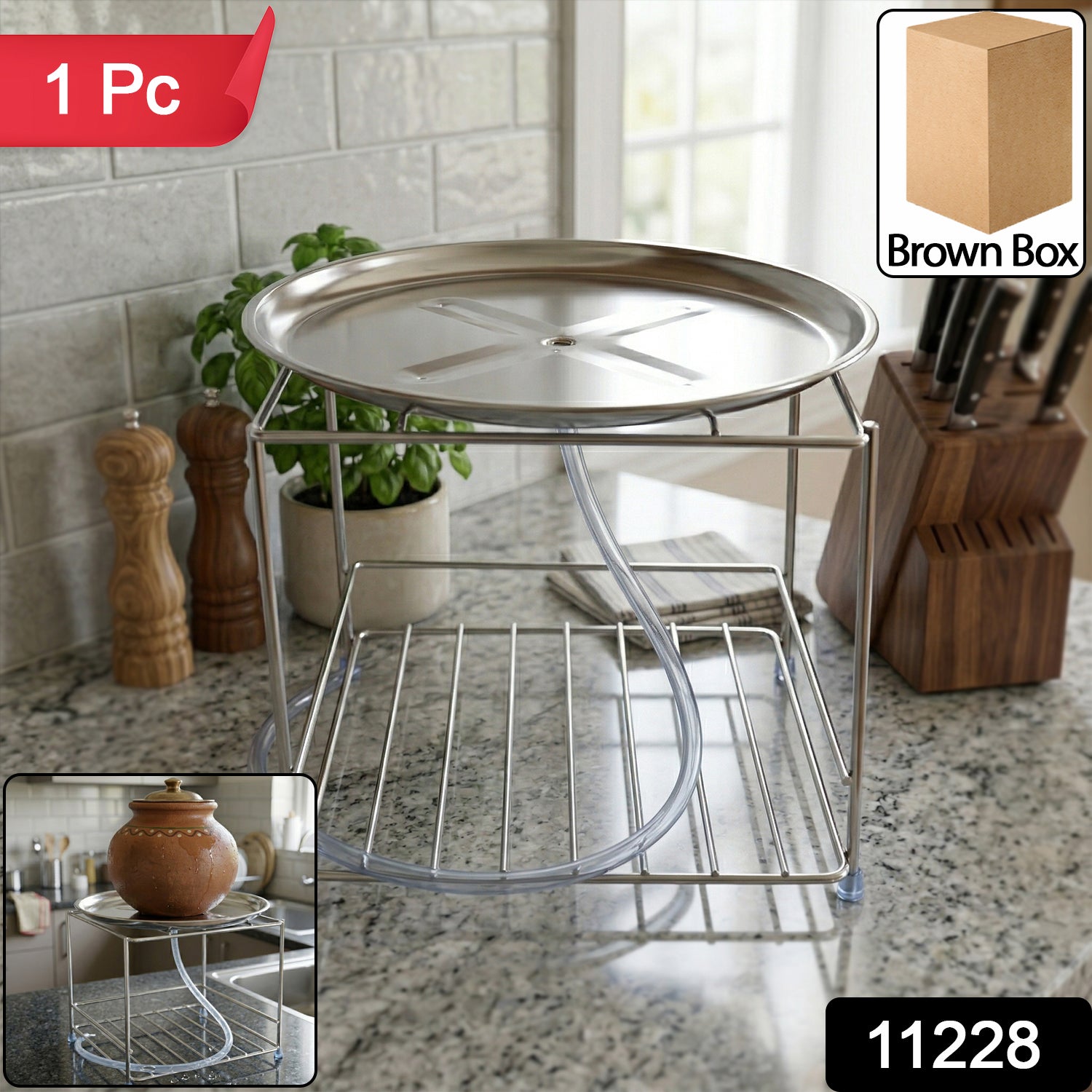 Multipurpose kitchen rack for utensils, pots, and containers in stainless steel