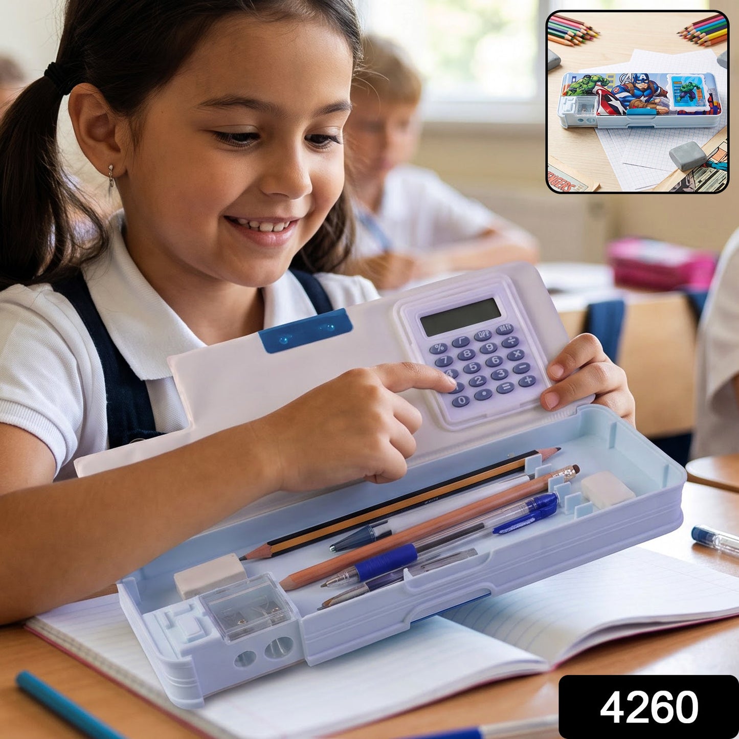 Kids Geometry Box – Multifunction Calculator & Sharpener | Writezo