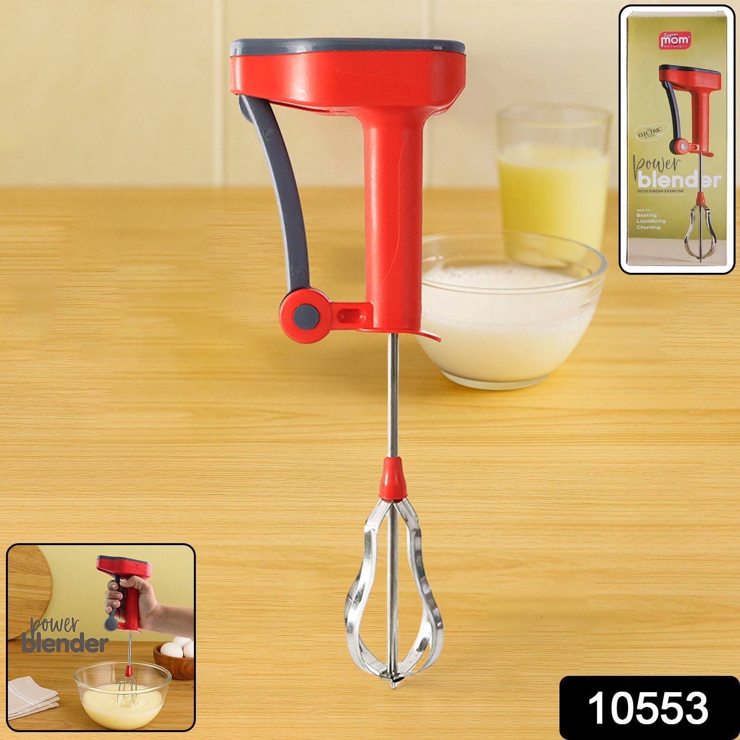 Supermom handheld blender designed for effortless kitchen use