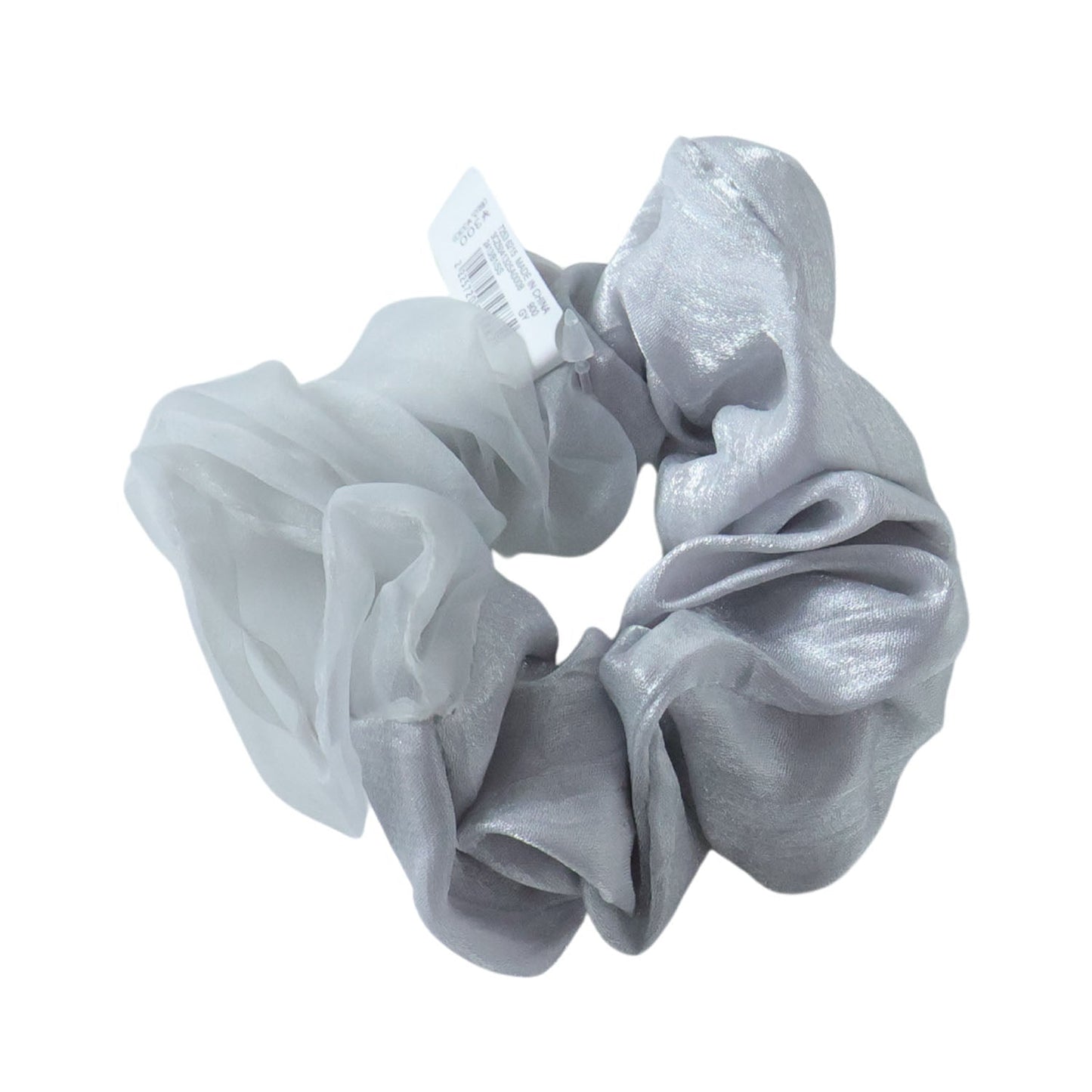 Lightweight dual-tone satin mesh hair band scrunchie accessory