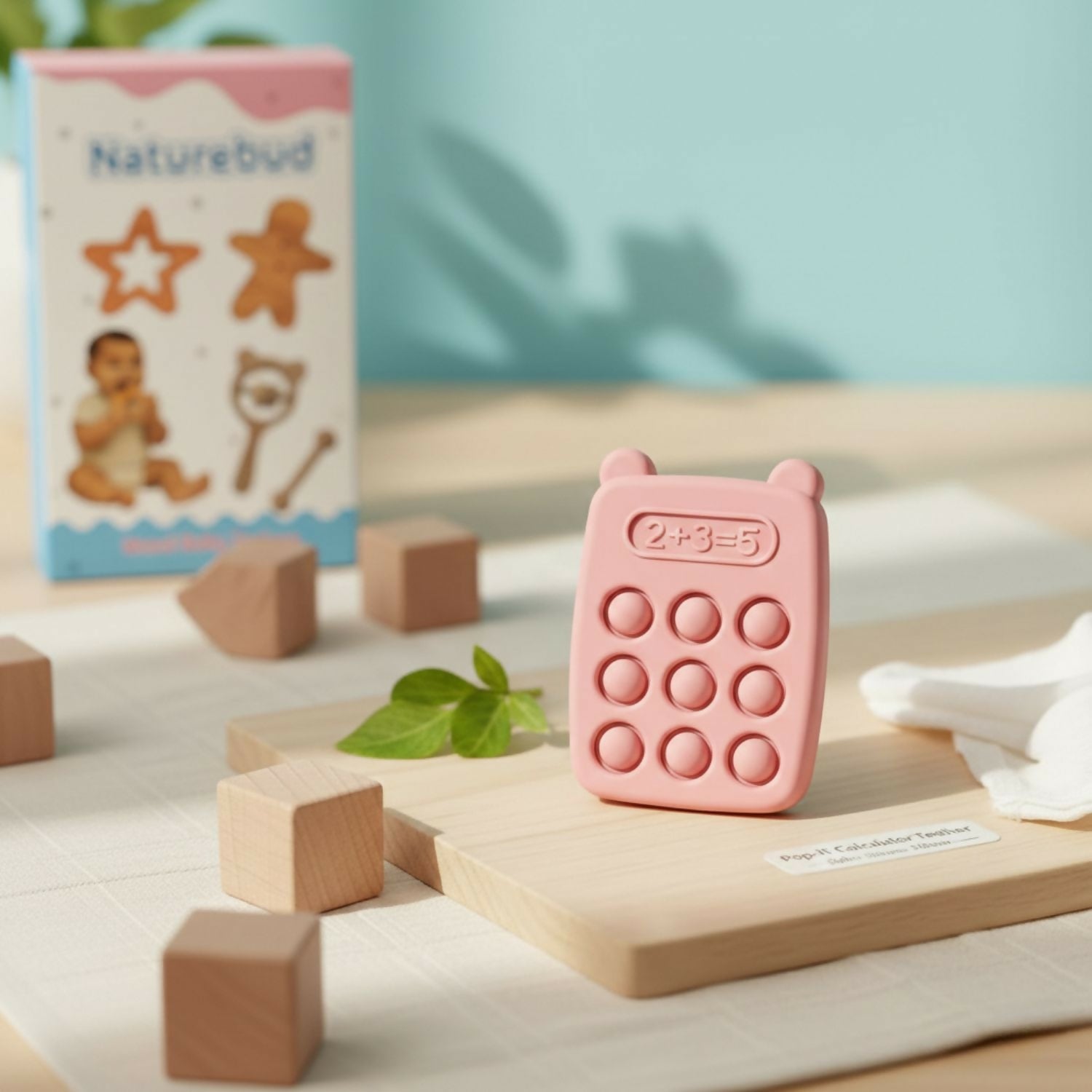 Pop It calculator silicone teether