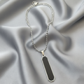 Minimalist Black Inlay Rectangular Pendant for Men