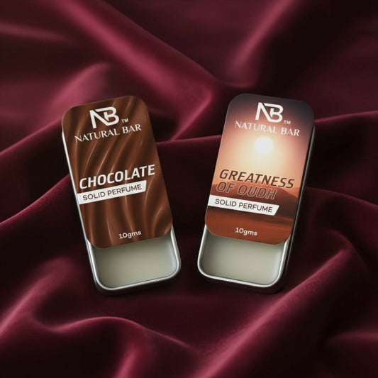 Chocolate And Greatness Of Oud Solid Perfume Combo, Alcohol Free Cologne Strong & Lasting Fragrance, Gifting for Him & Her (10gms/2Pc)