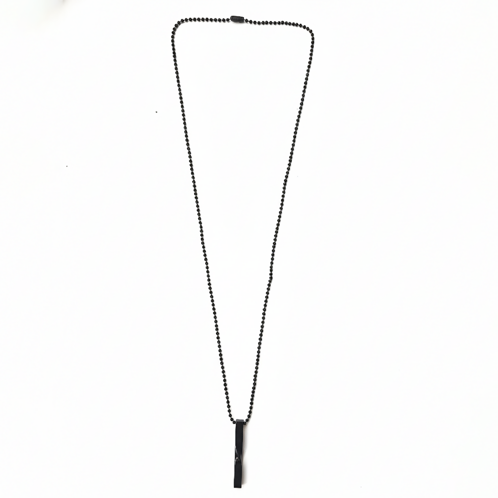 Sleek Twisted Black Bar Chain Pendant for Men
