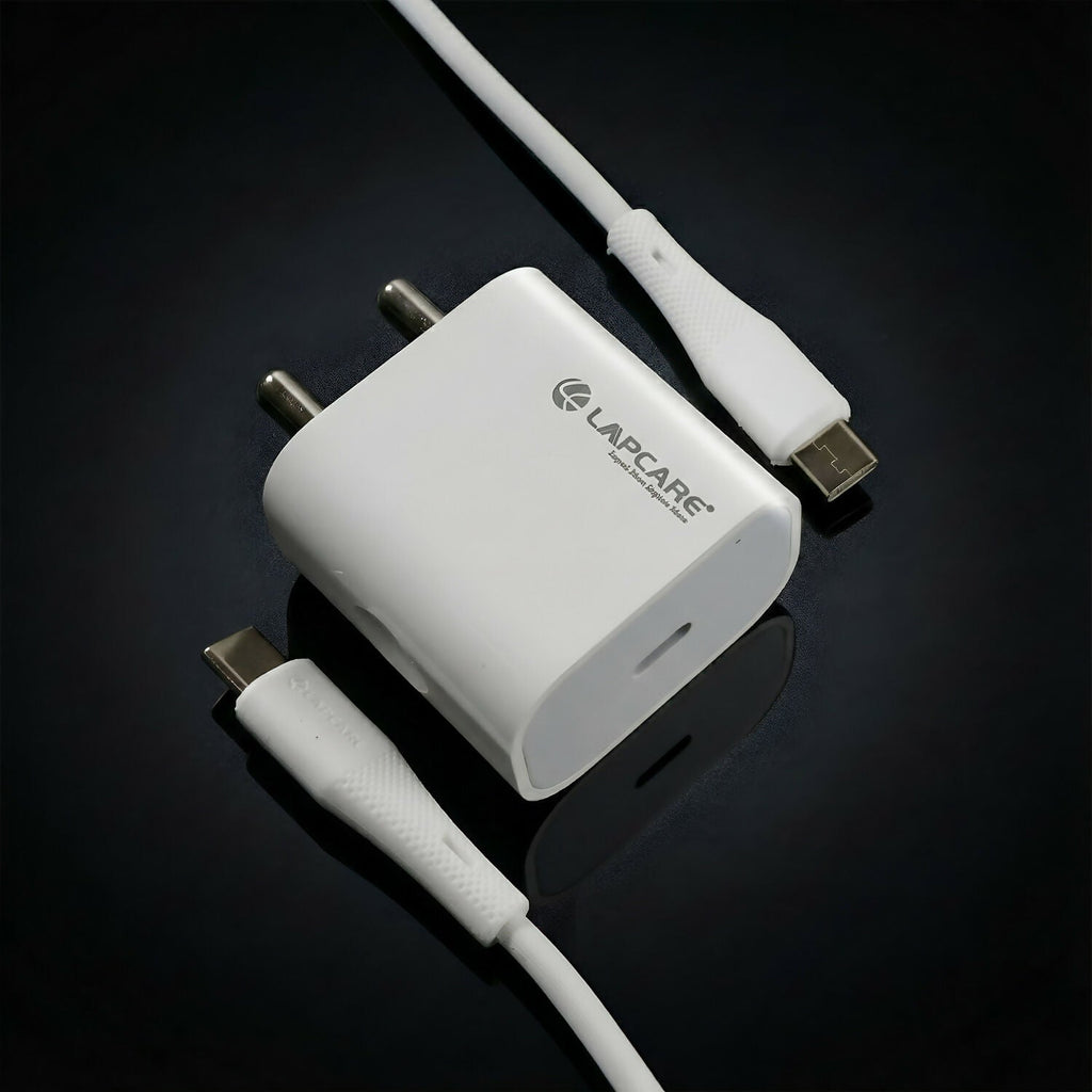Lapcare 30W USB Type C Fast Charging Adapter with Type C to Type C Cable